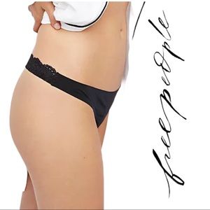 FREE PEOPLE Intimates Smooth Thong Panties Black